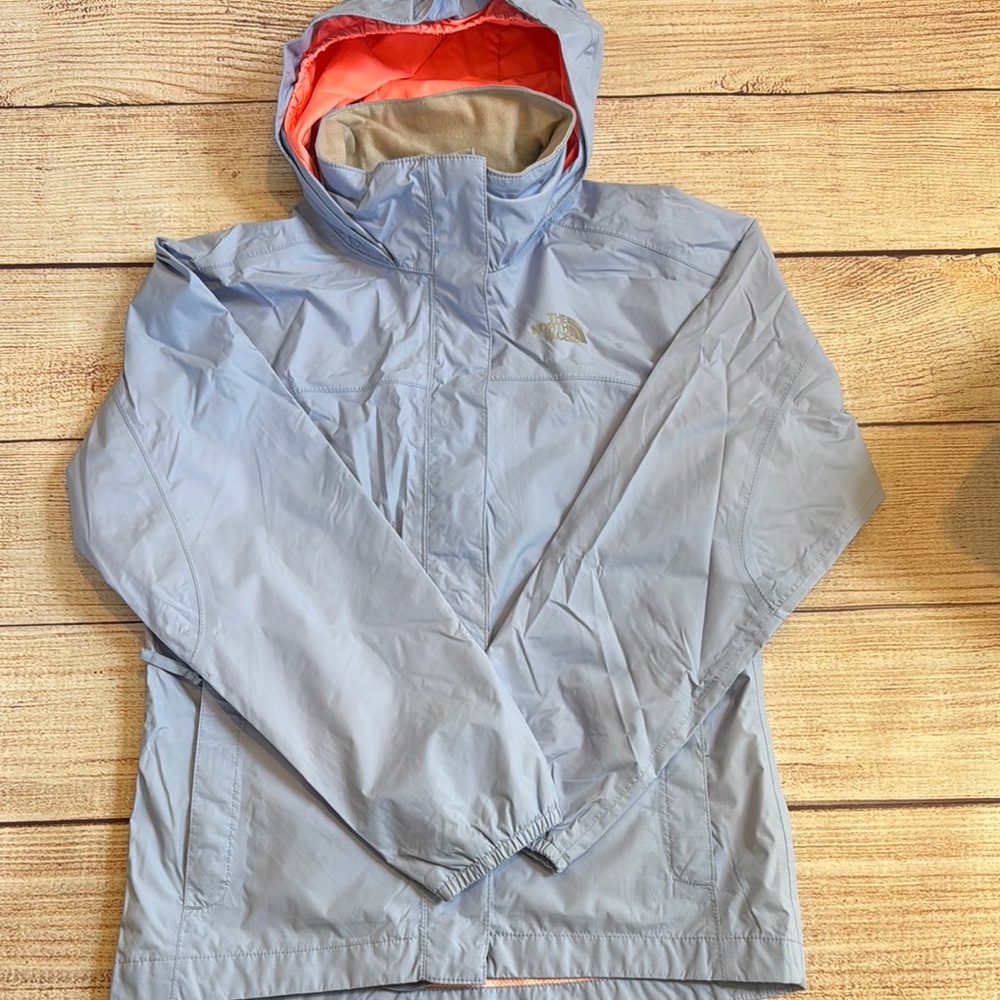 The North Face Kids Raincoat in Light Blue and Orange